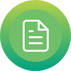 White document icon on a green circle background