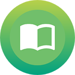 Book icon on a Green circular background