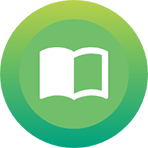 Book icon on a Green circular background