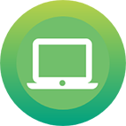 Laptop Icon on a green background