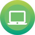 Laptop Icon on a green background